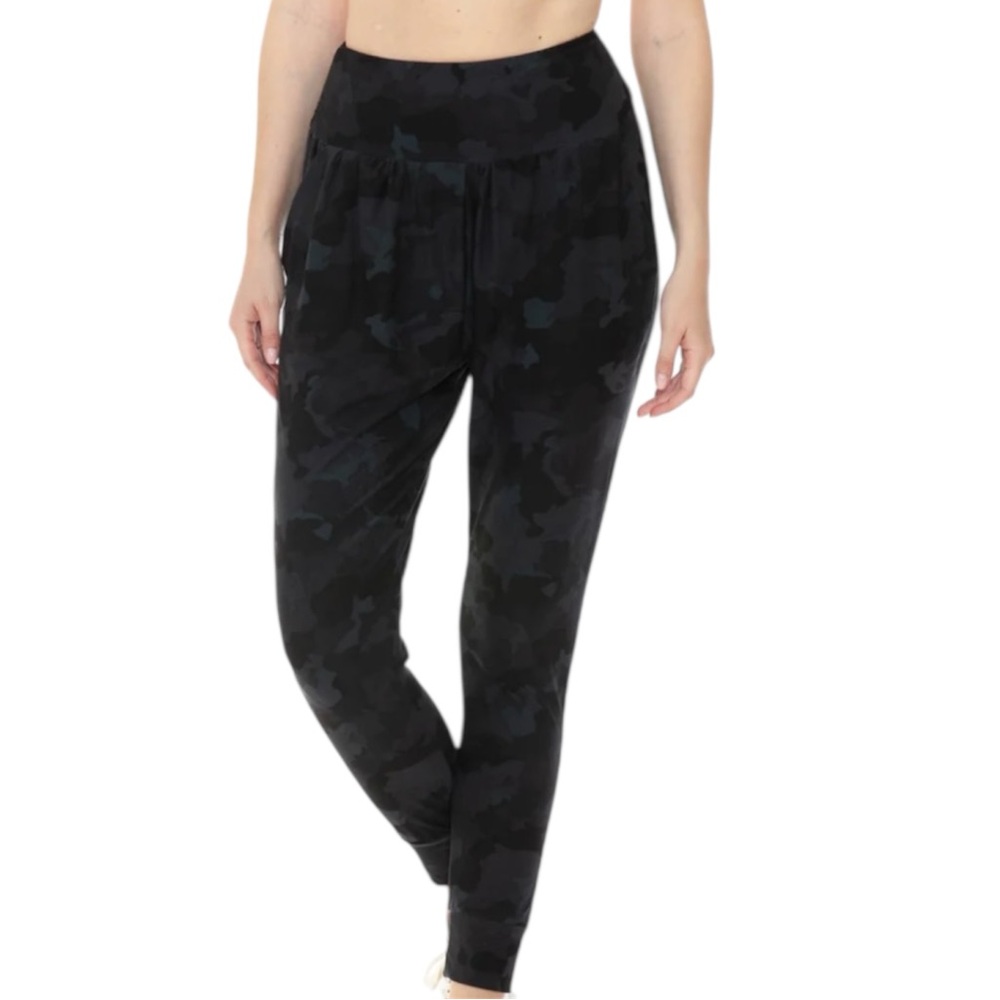RBX Black Buttery Soft Camo Print Relaxed Fit Joggers Size 2X